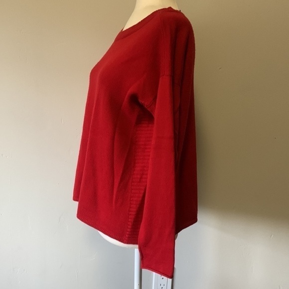 Eileen Fisher red sweater pullover shirt top  in size Small - Picture 4 of 9
